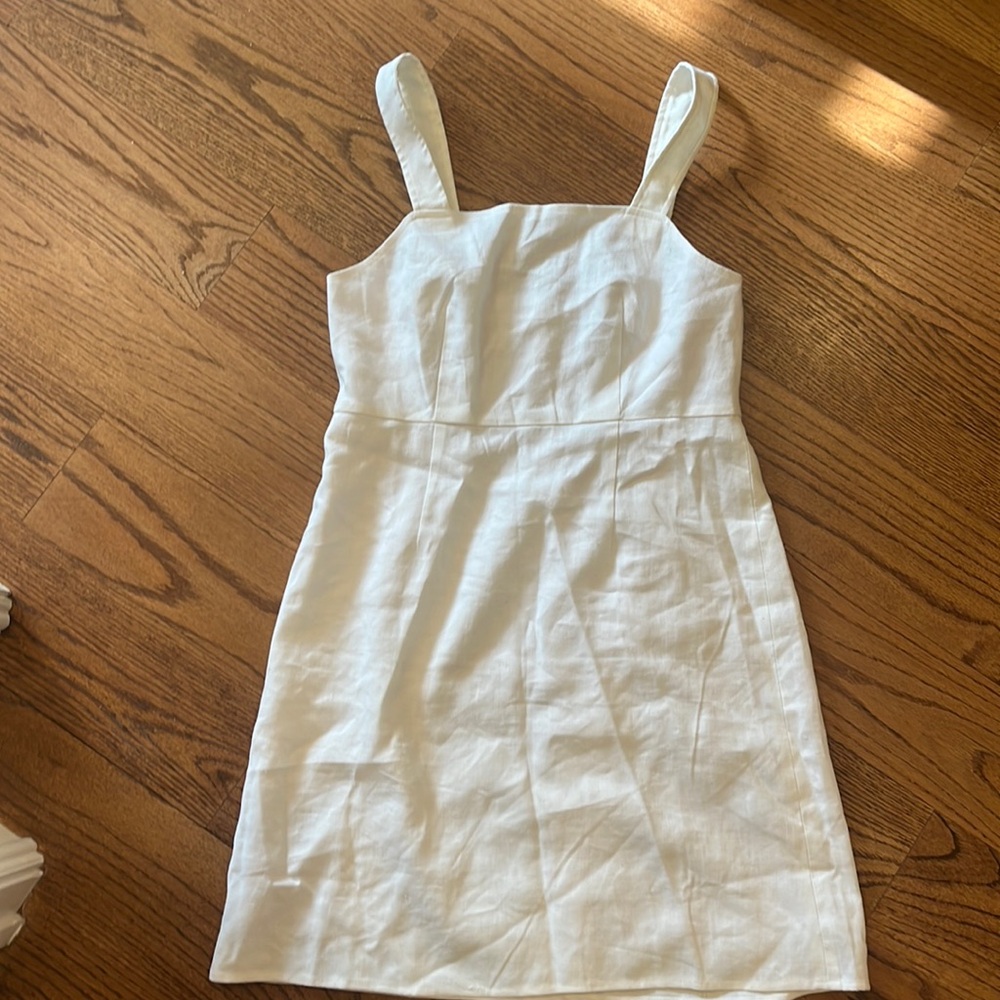 NWT size 6  J. Crew - white linen blend dress